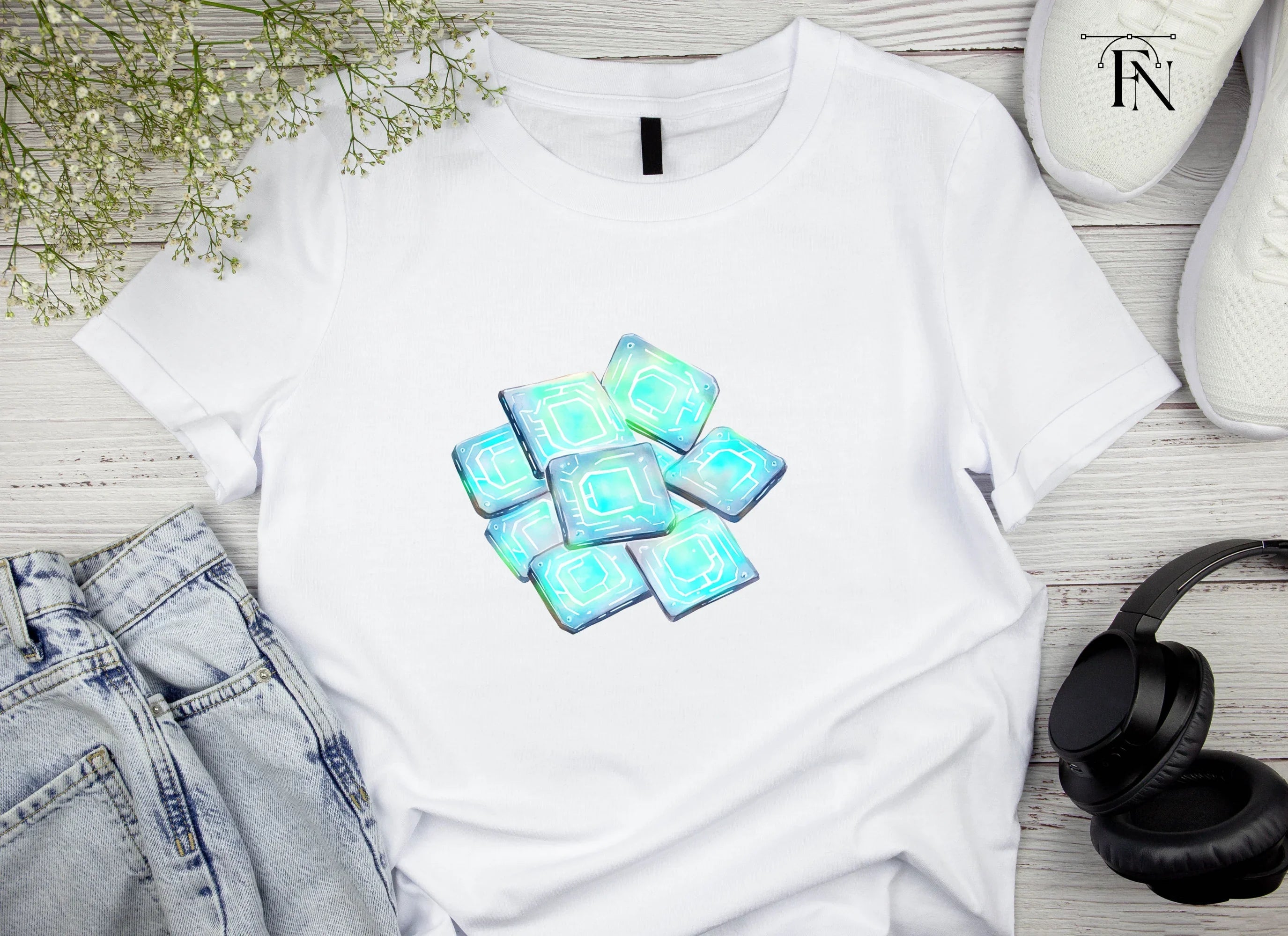 Glowing Tech Chips Clipart Bundle