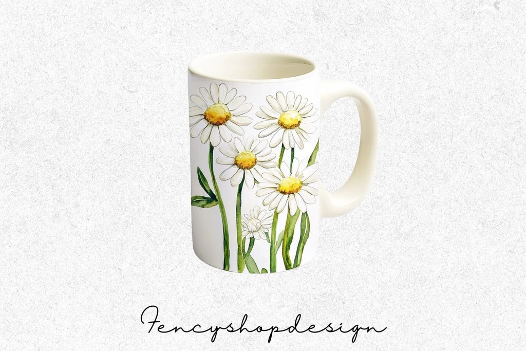 Daisy Mugs Clipart Bundle