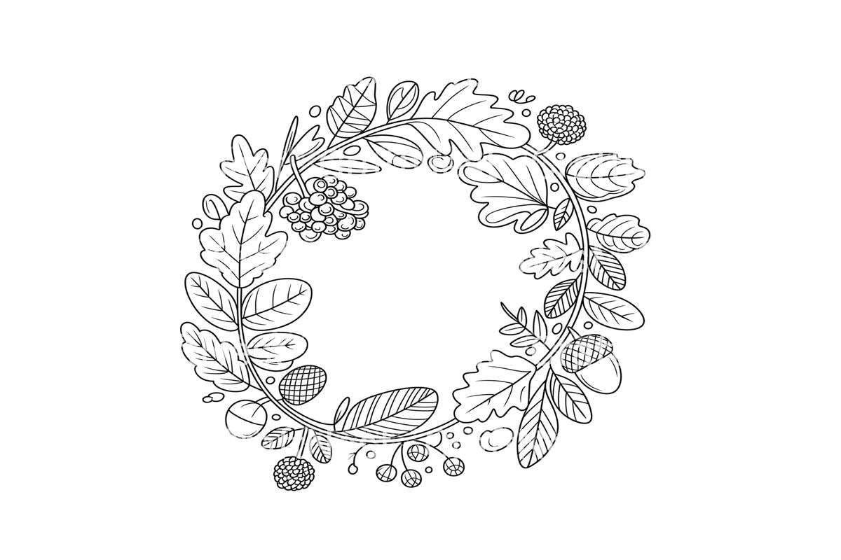 Autumn Wreath Coloring Books