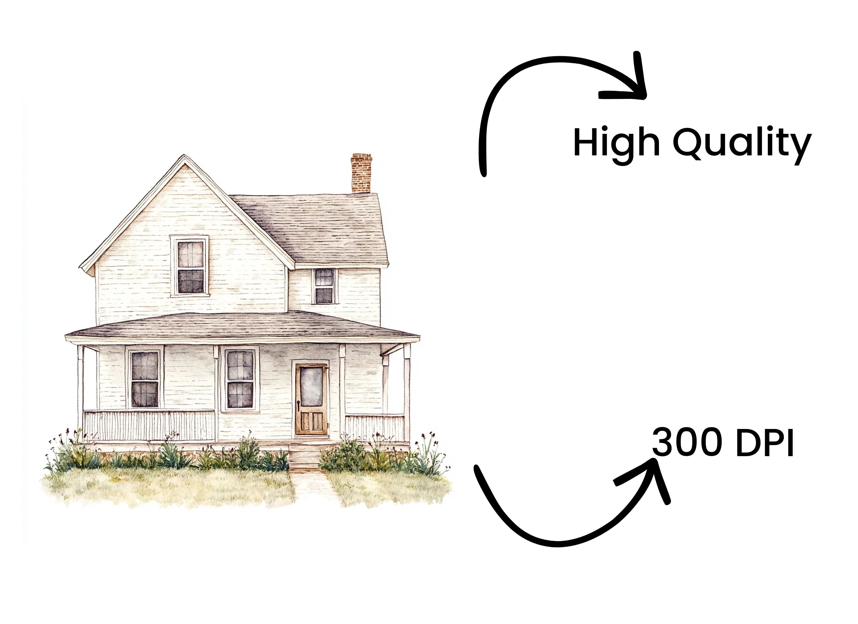 Vintage House Clipart Bundle