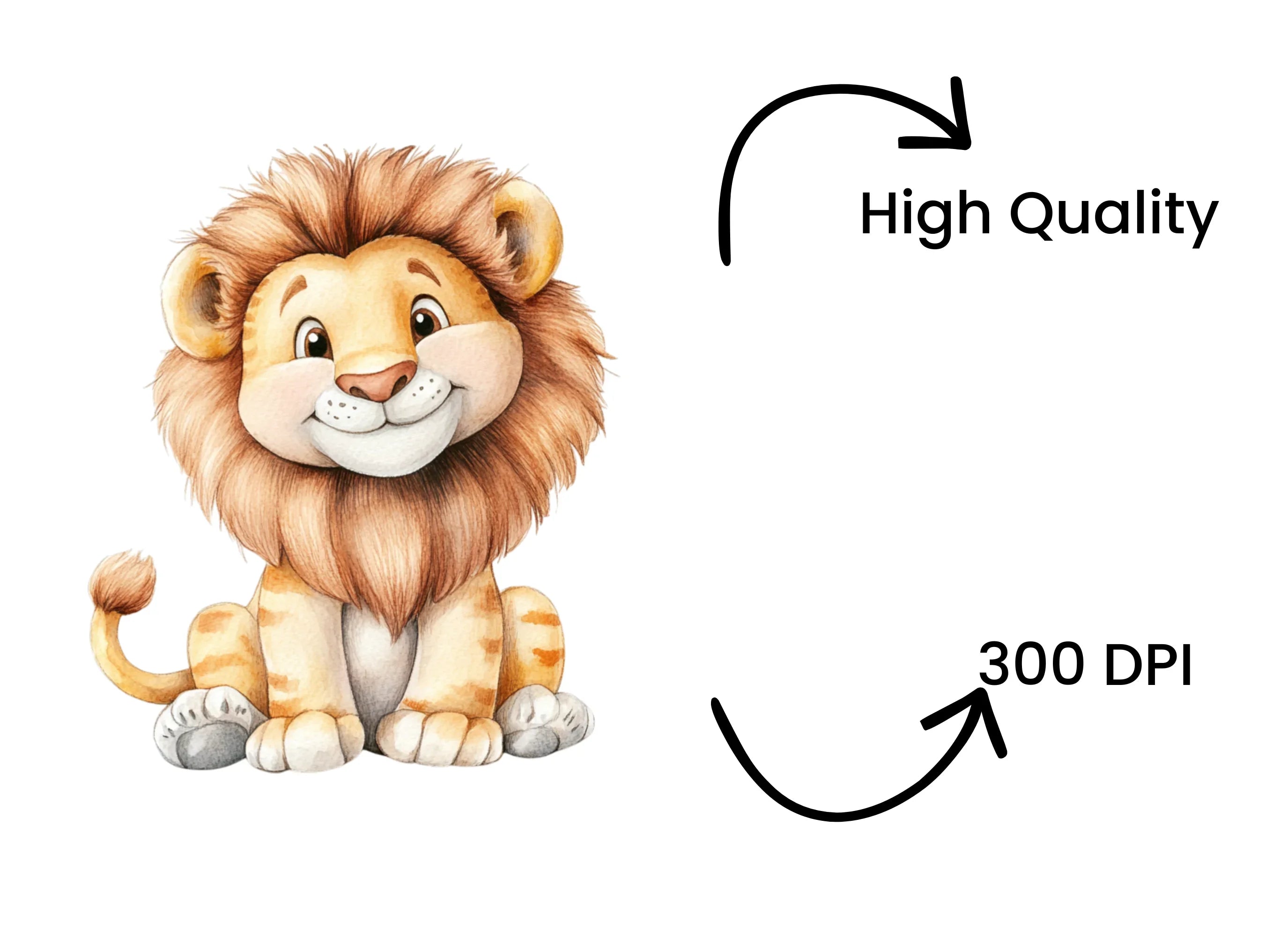 Cute Baby Lion Clipart Bundle