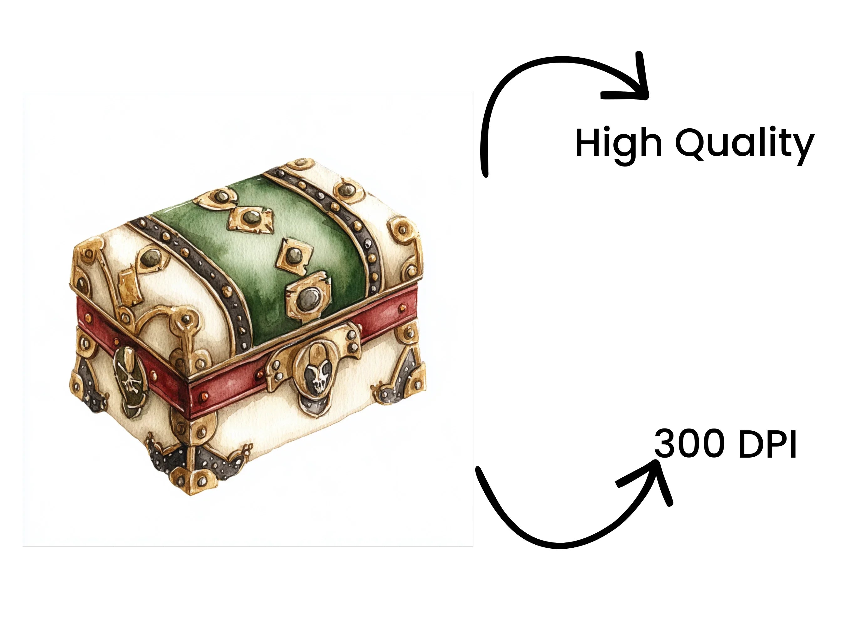 Fantasy Treasure Chests Clipart Bundle
