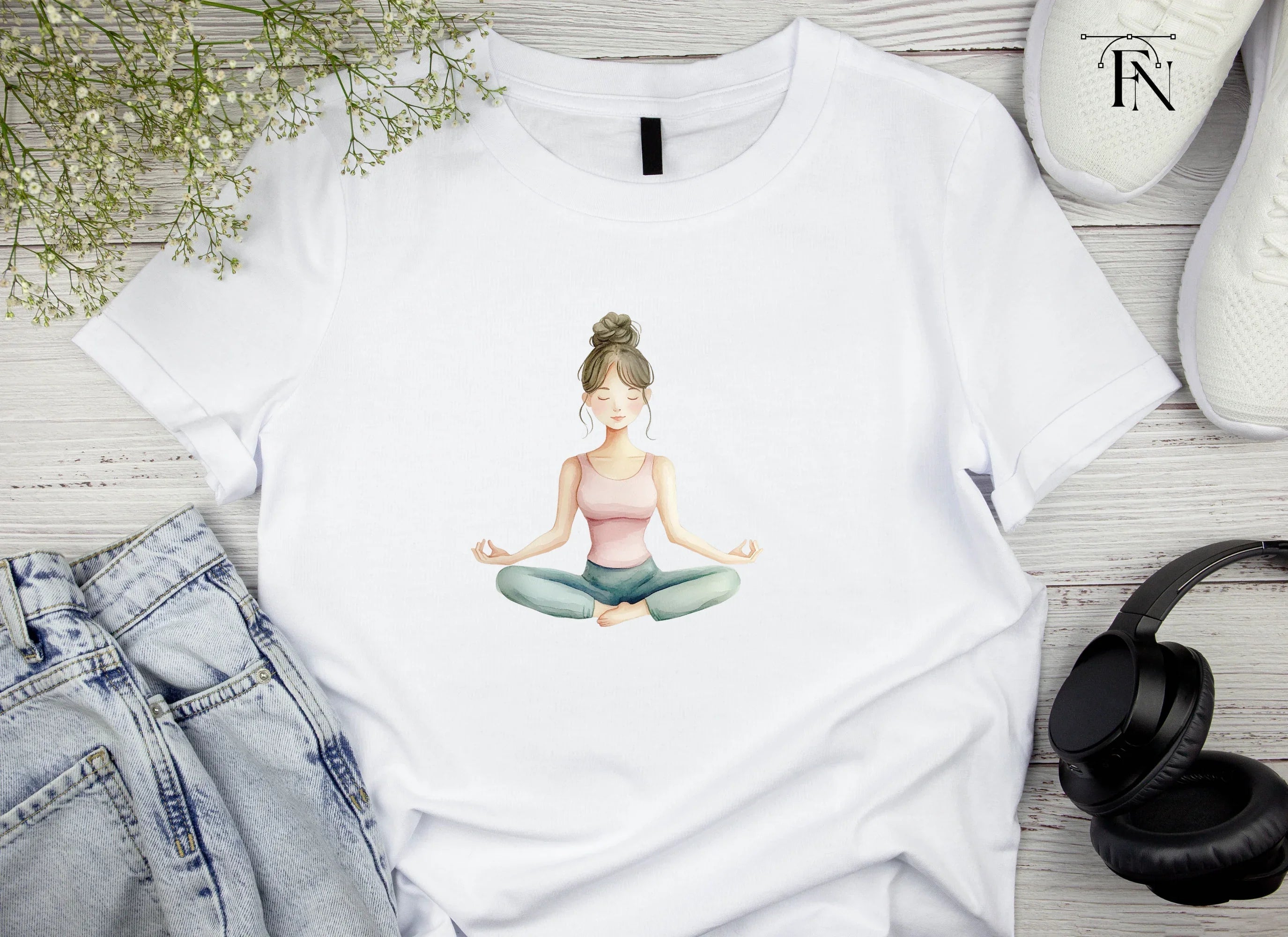Meditating Women Yoga Clipart Bundle