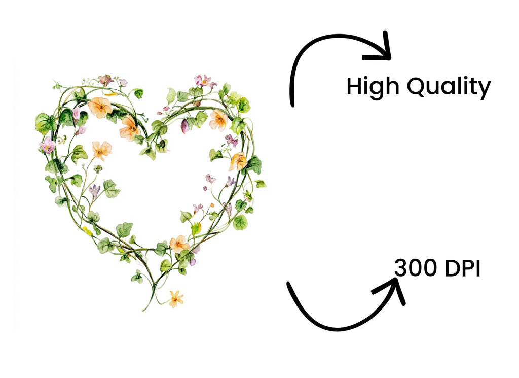 Floral Heart Wreaths Clipart Bundle