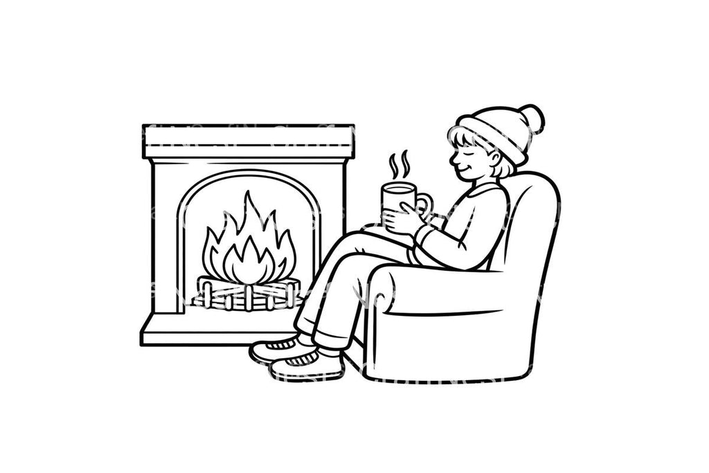 Cozy Fireplace Coloring Books