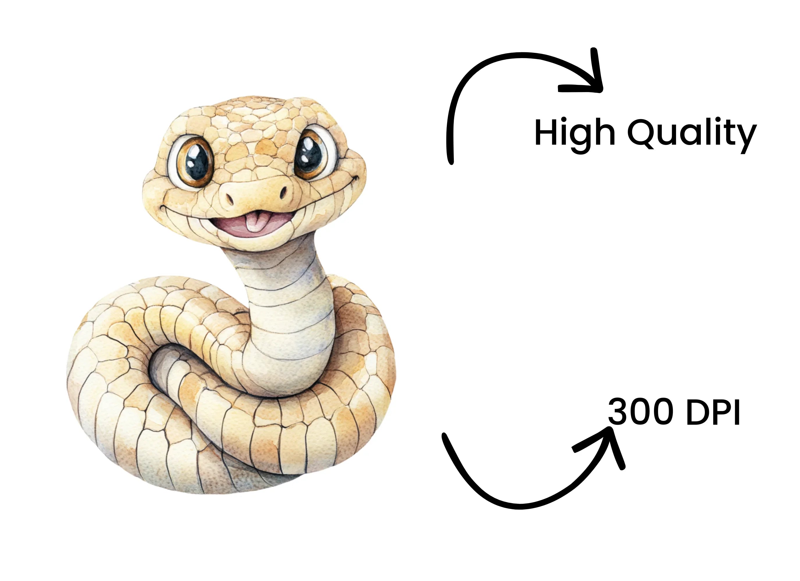Cute Baby Snake Clipart Bundle