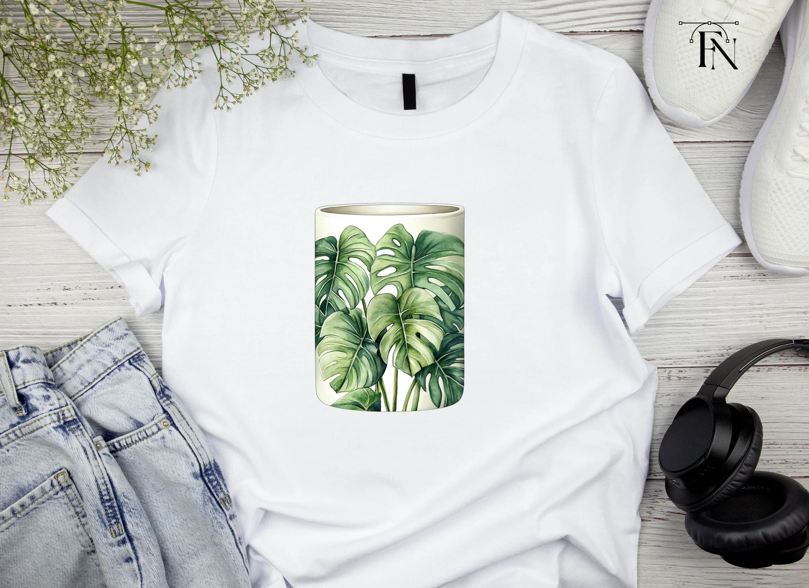 Monstera Leaves Tropical Clipart Bundle