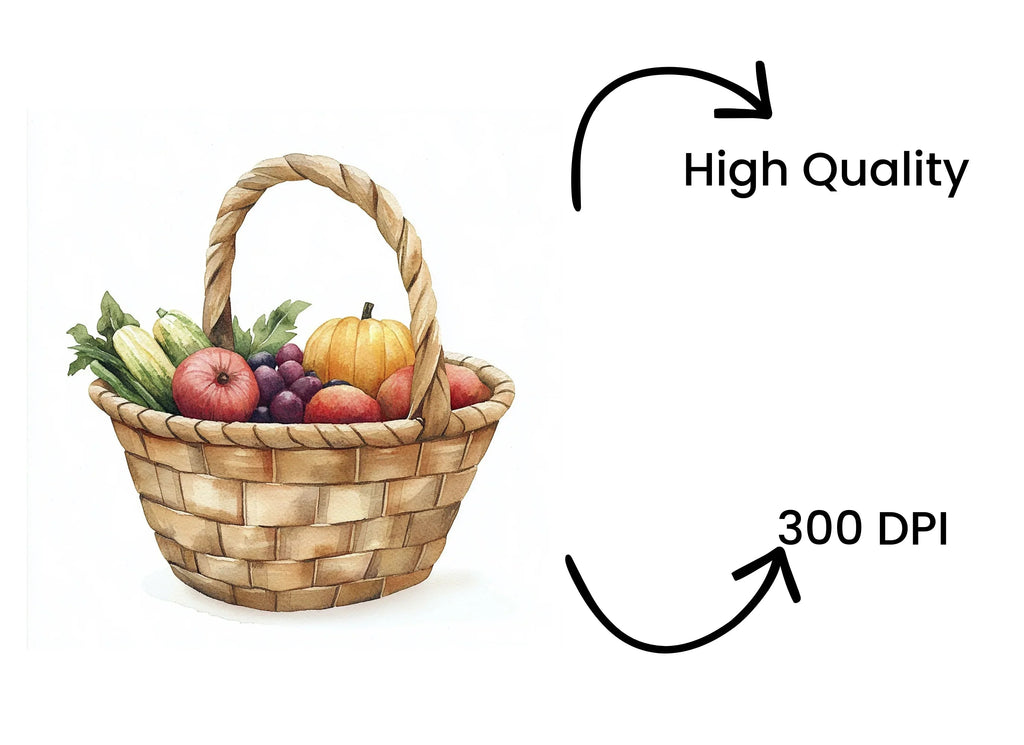 Harvest Baskets Clipart Bundle