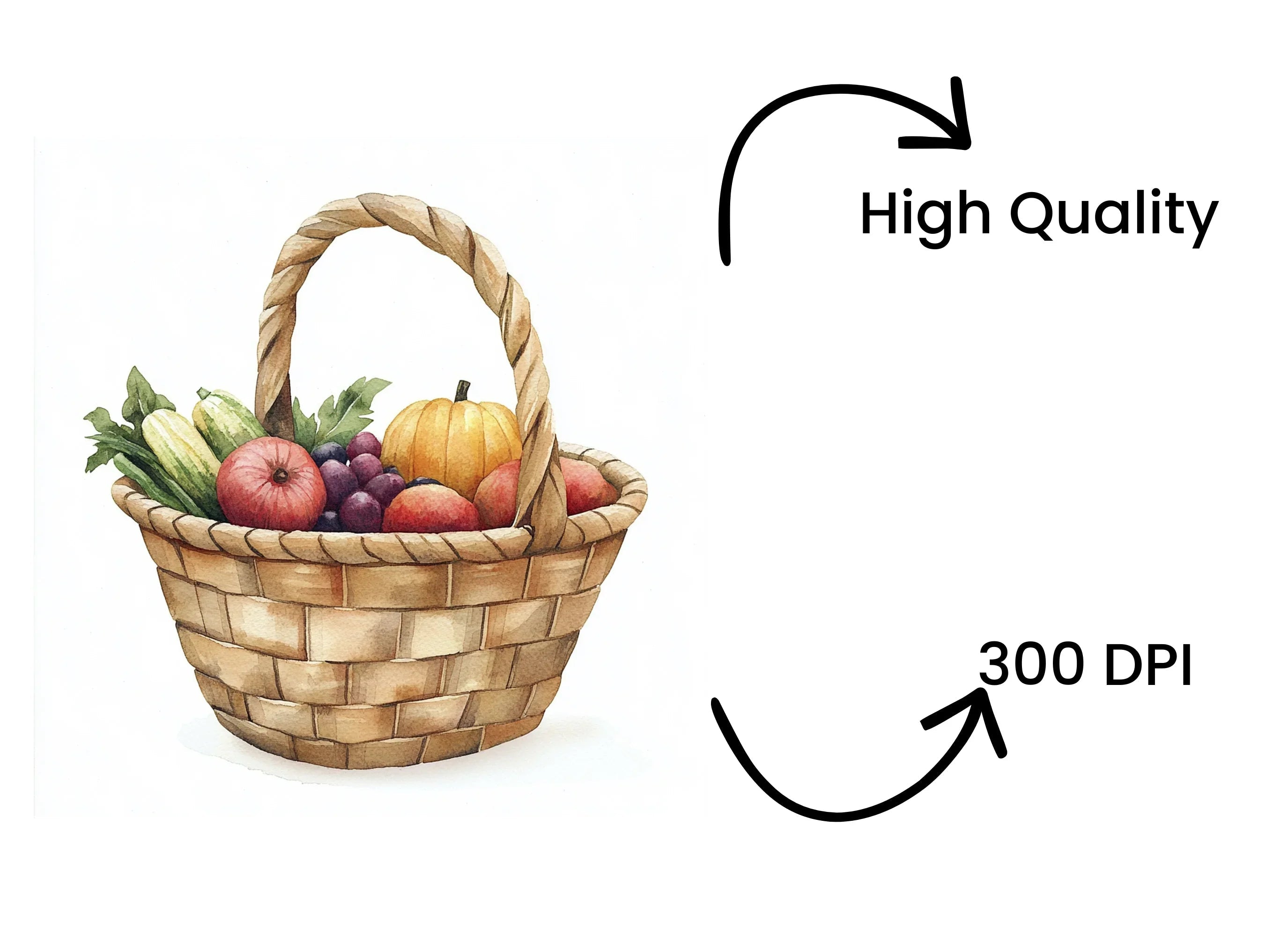 Harvest Baskets Clipart Bundle
