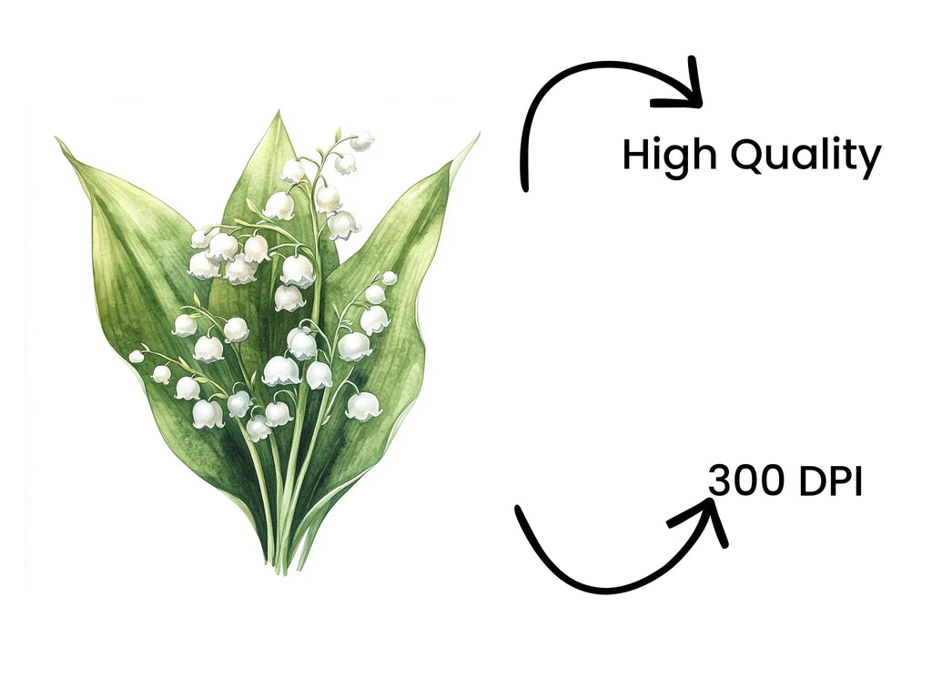 Elegant Lily of the Valley Clipart Bundle