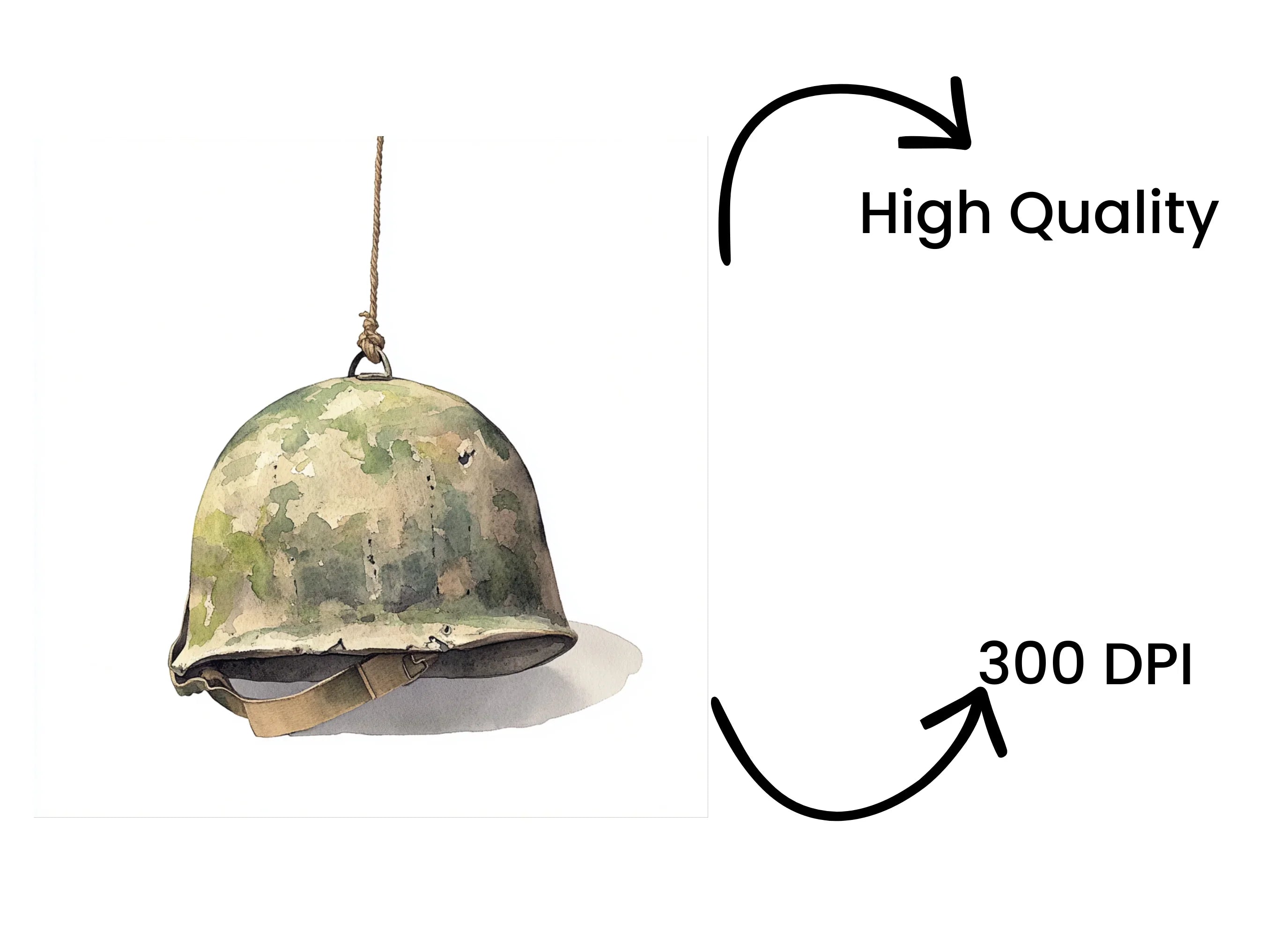 Vintage Military Helmets Clipart Bundle