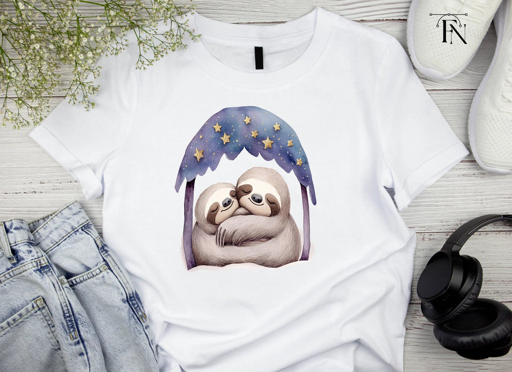 Dreamy Sloth Couple Clipart Bundle