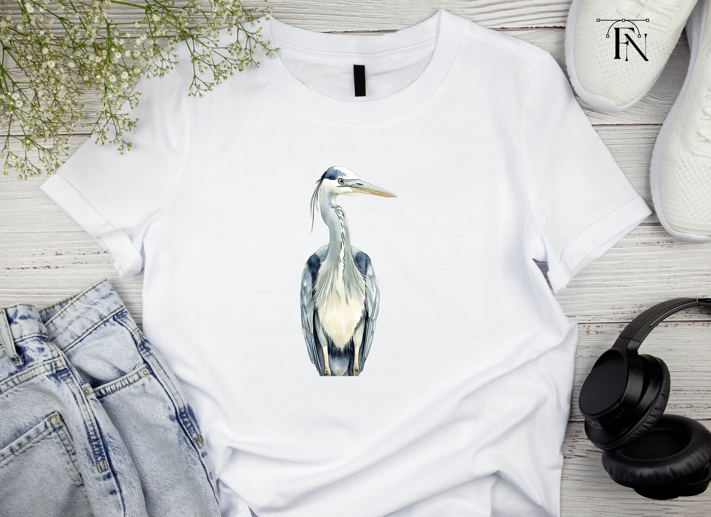 Front Facing Heron Clipart Bundle