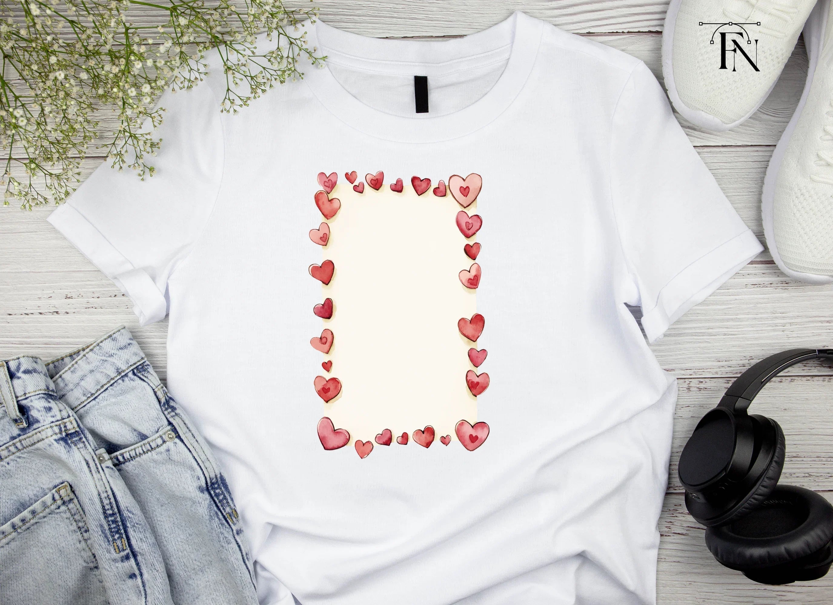 Romantic Heart Border Clipart Bundle