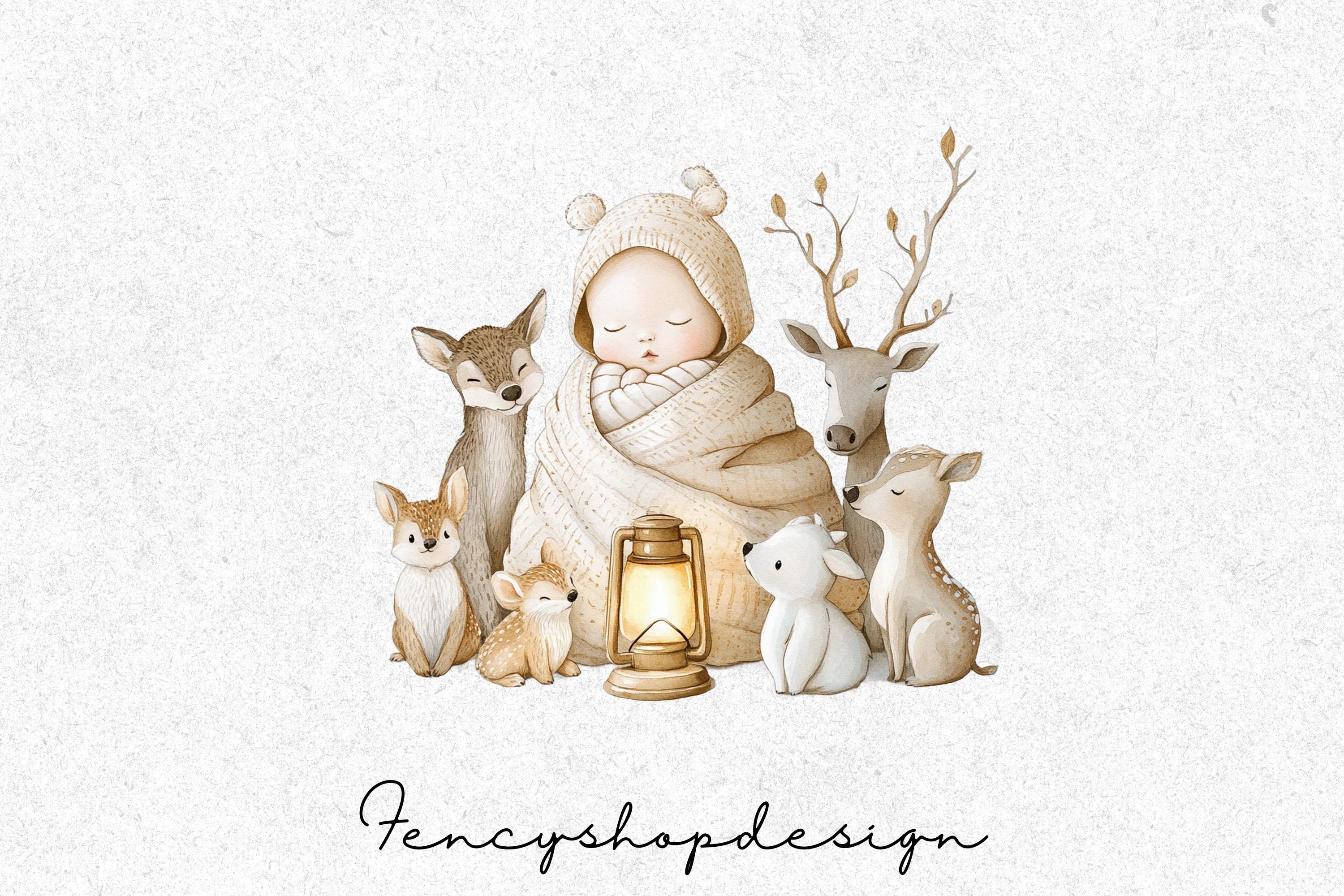 Winter Baby Animals Clipart Bundle