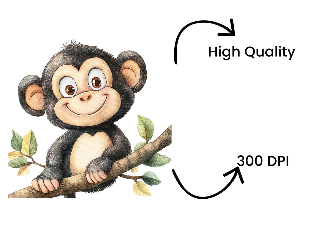 Charming Monkey Clipart Bundle for Kids