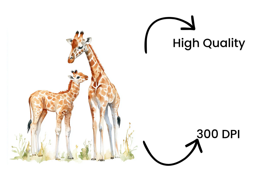 Giraffe Family Clipart Bundle