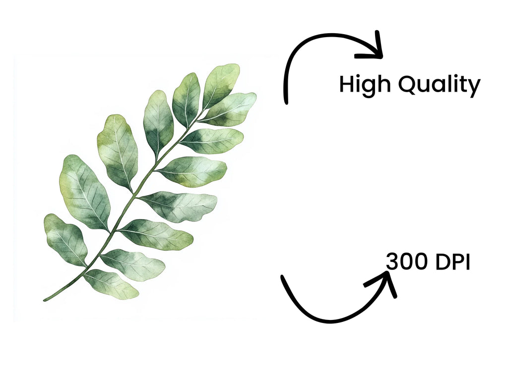 Green Fern and Branch Clipart Bundle