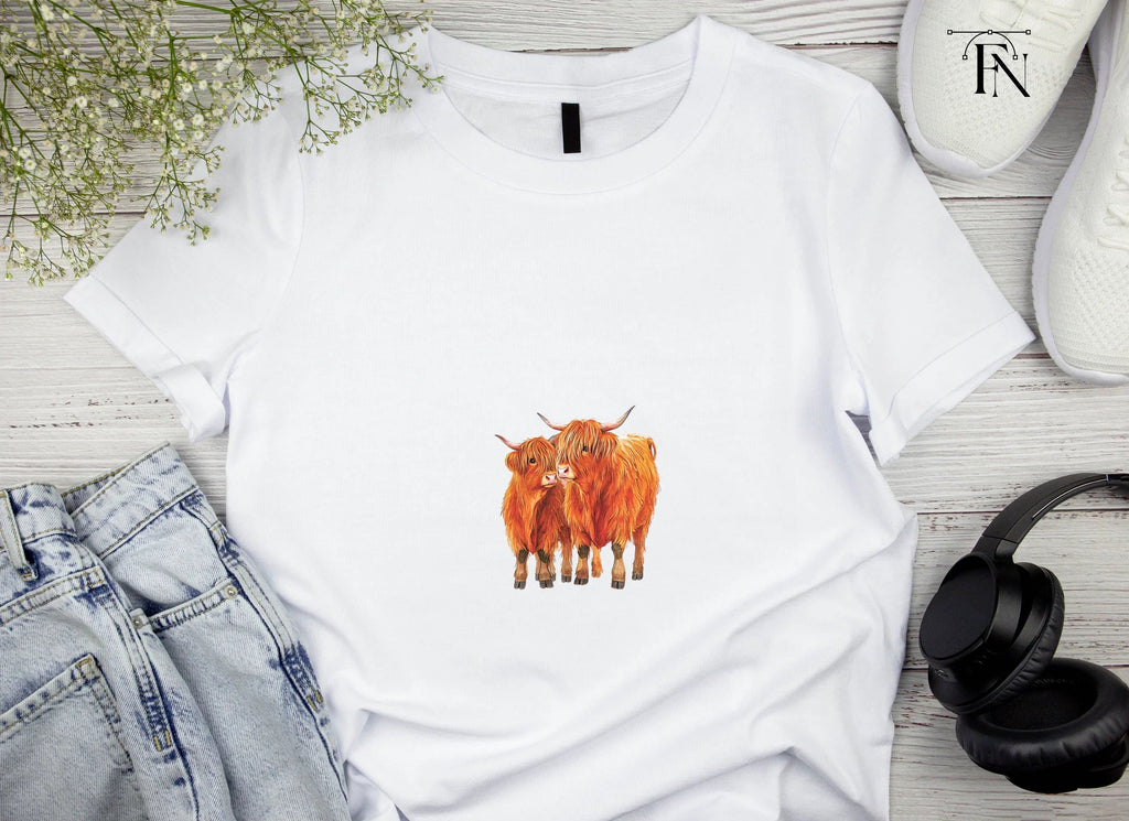 Highland Cow and Calf Clipart Bundle
