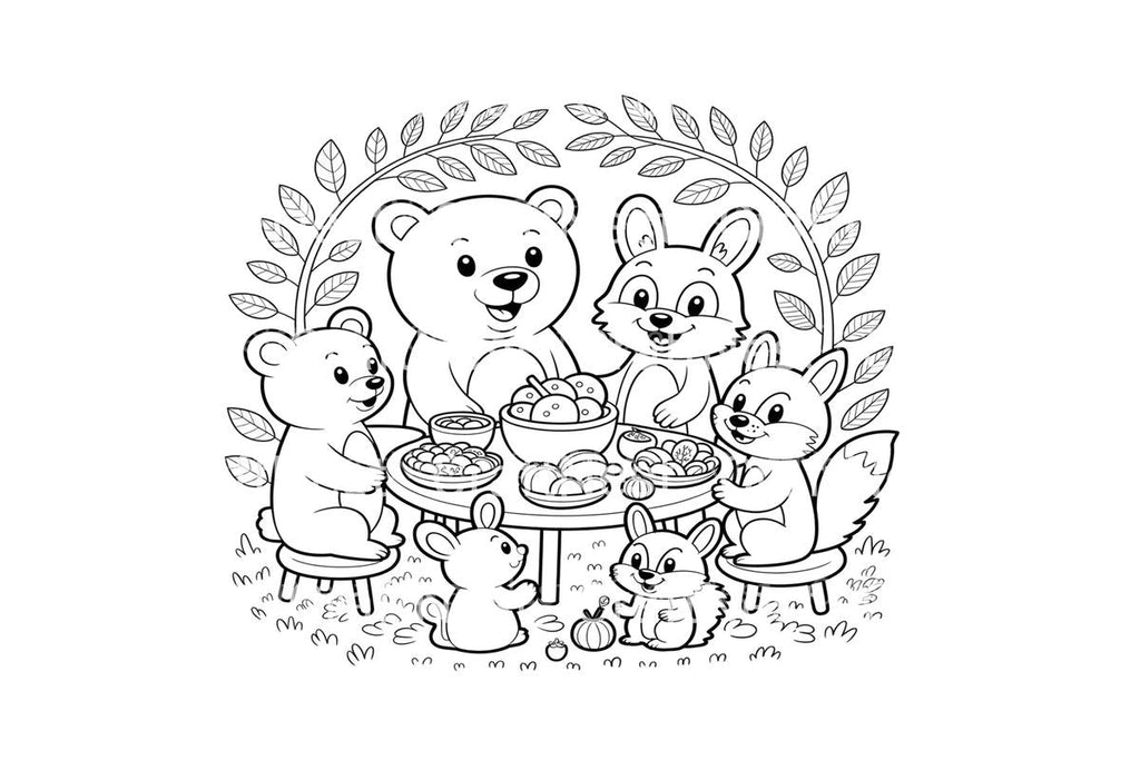 Thanksgiving Feast Animal Coloring Books