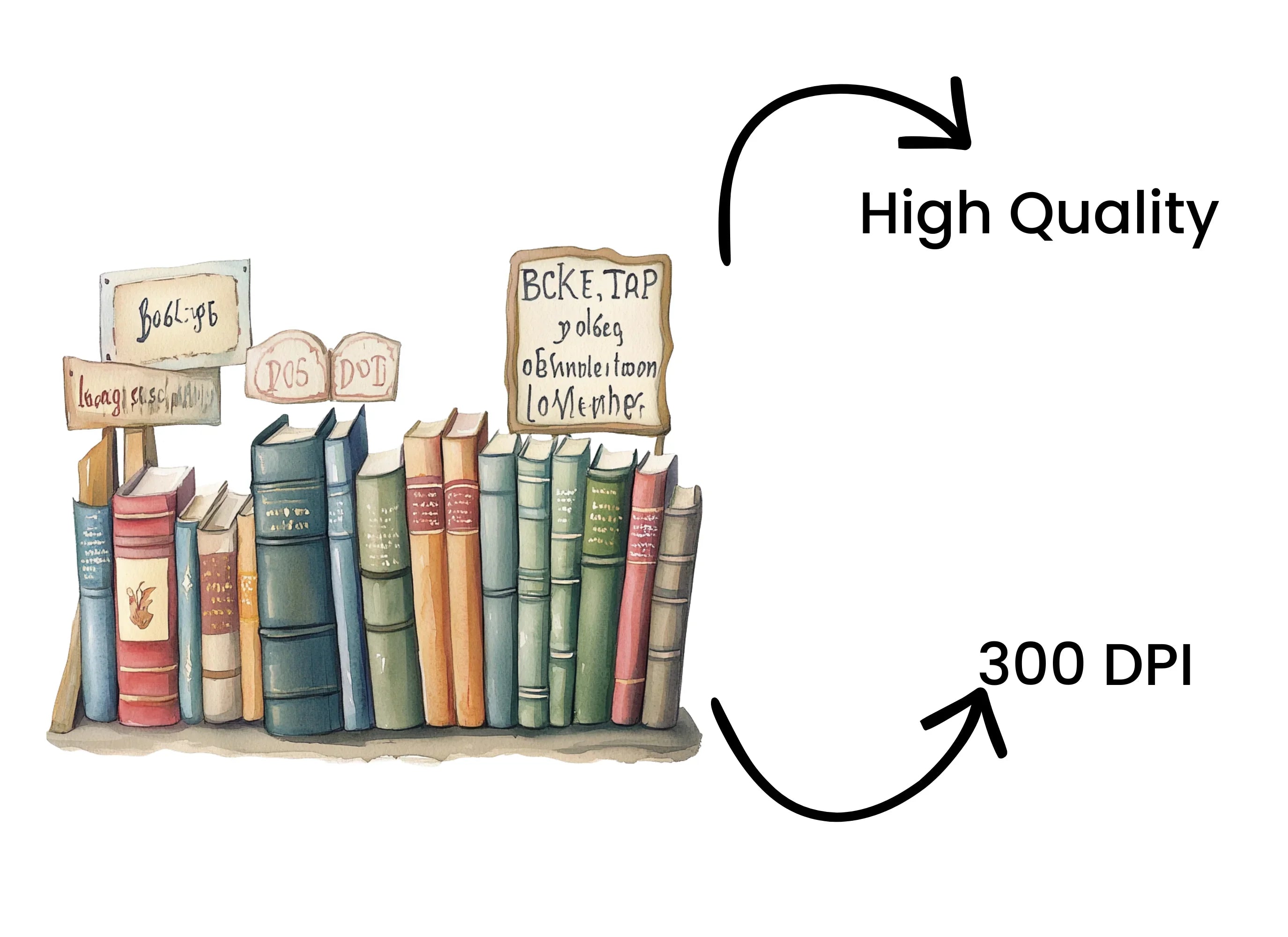 Vintage Book Stacks Shelves Clipart Bundle