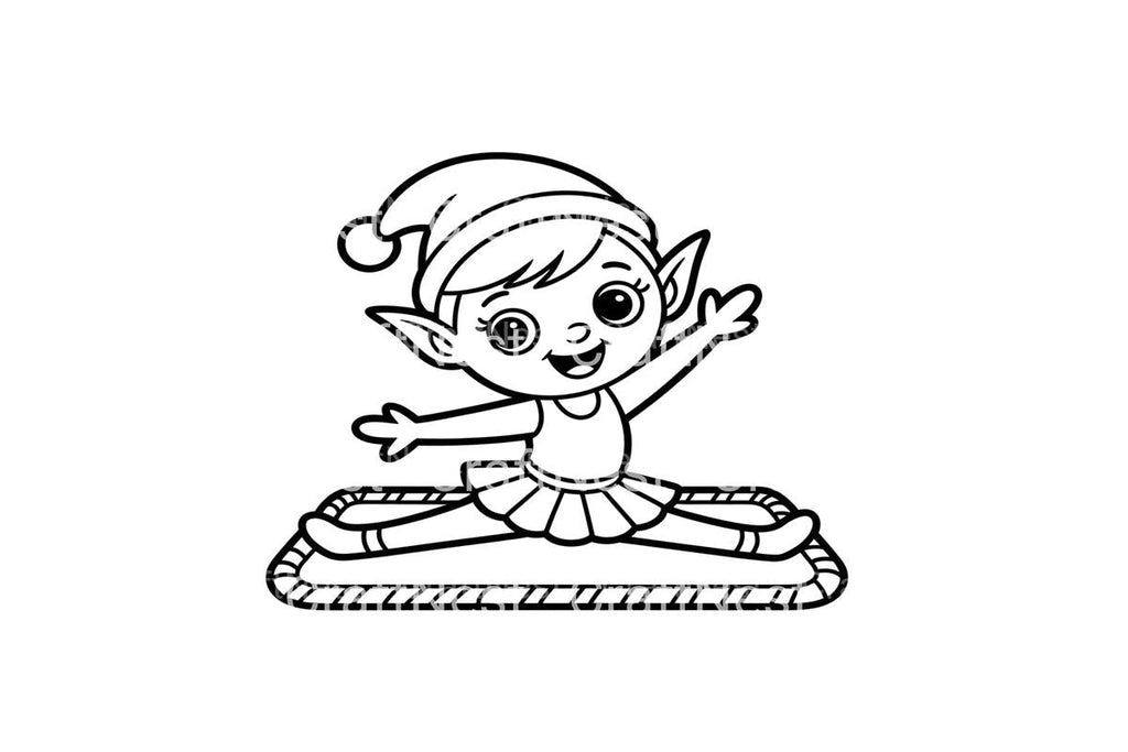 Christmas Elf Ballerina Coloring Books