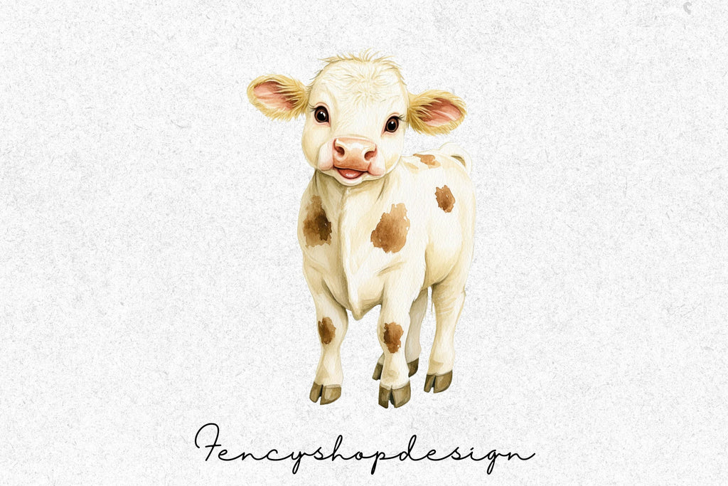 Adorable Farm Animal Cow Clipart Bundle