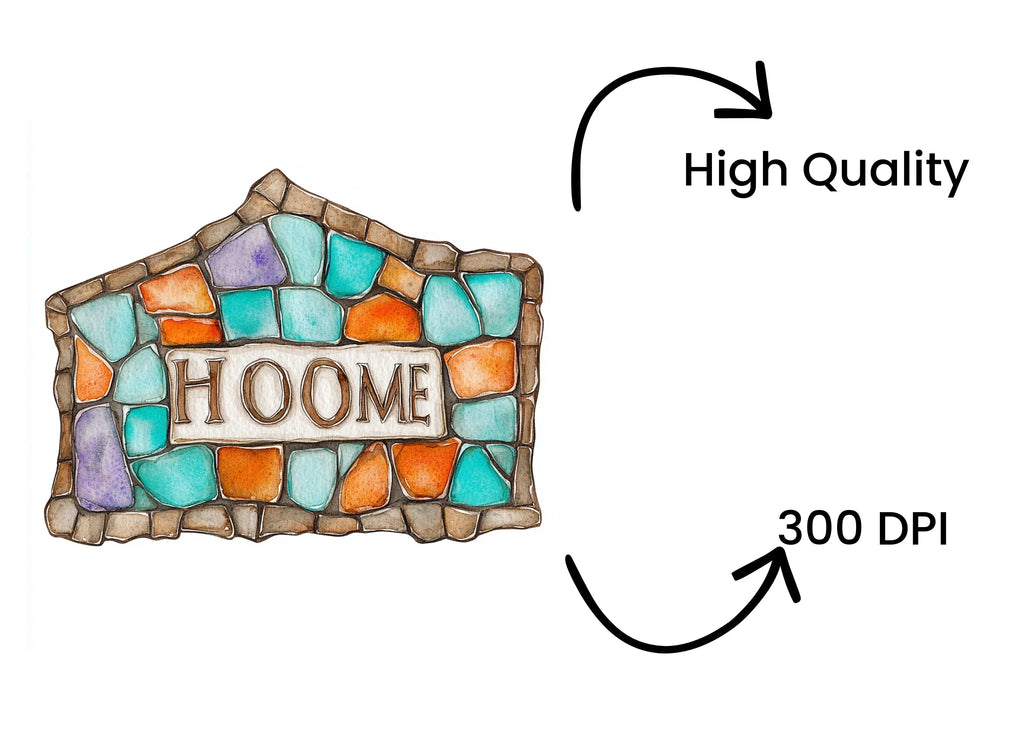 Stone Home Signs Clipart Bundle