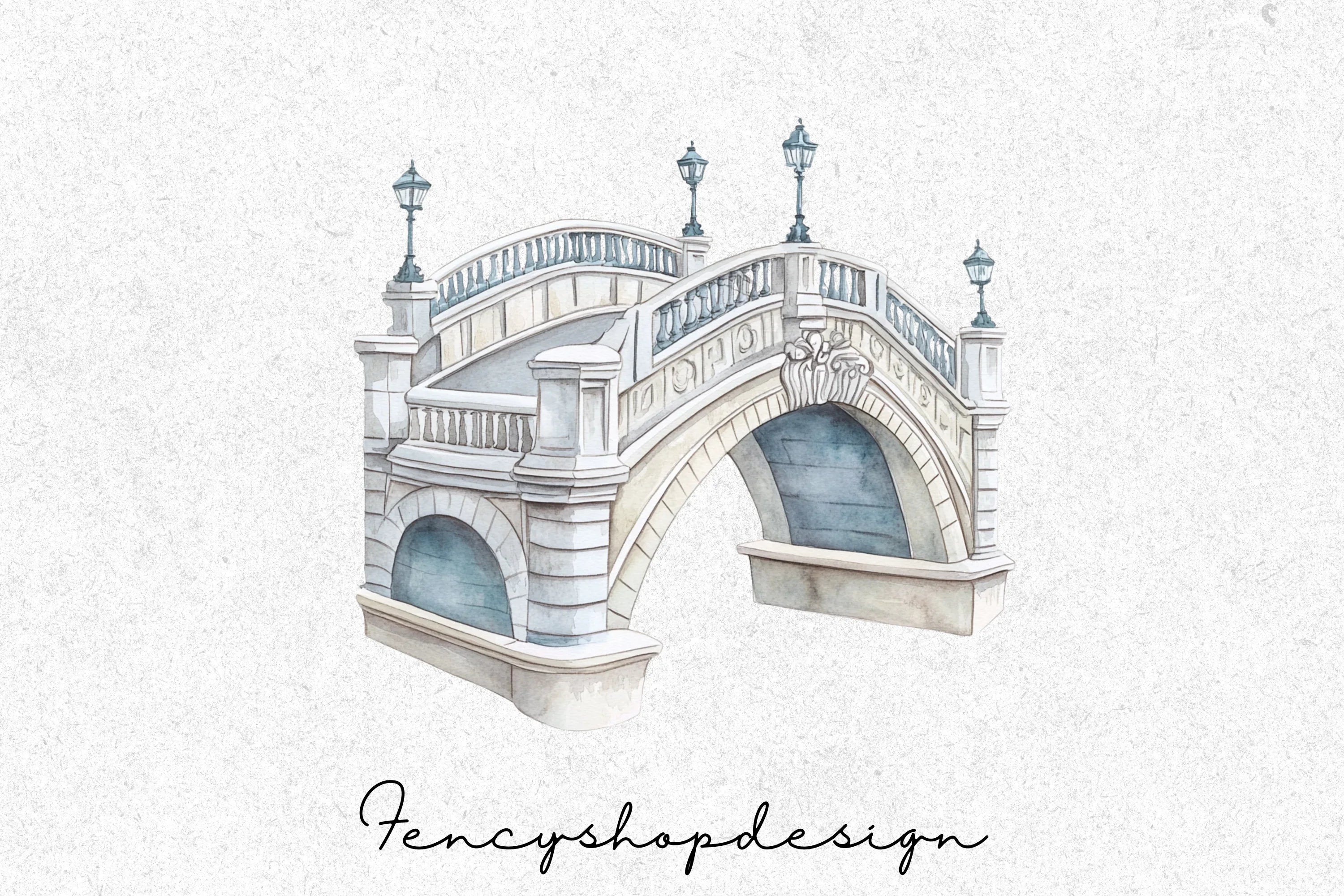 Stone Bridge Archway Clipart Bundle