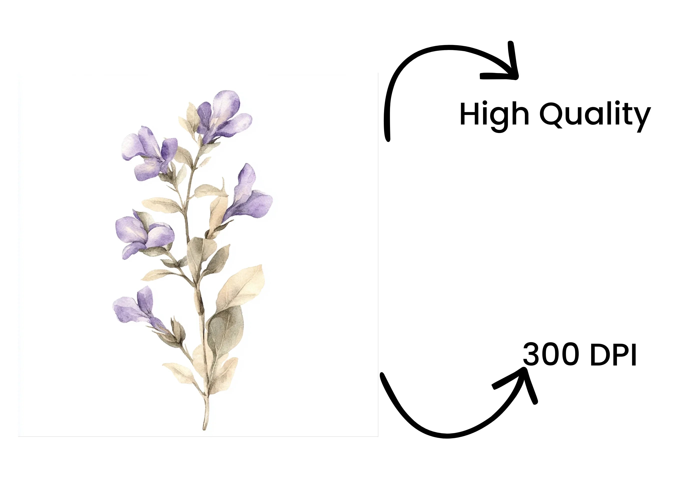 Purple Leaves and Floral Clipart Bundle