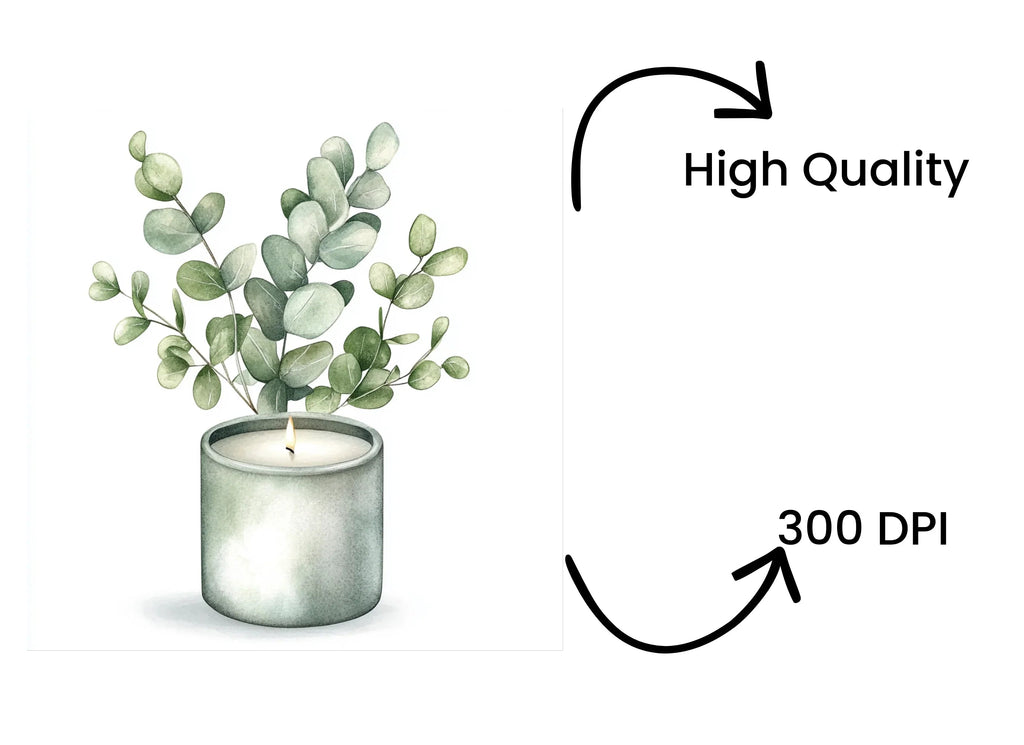 Eucalyptus Candle Clipart Bundle