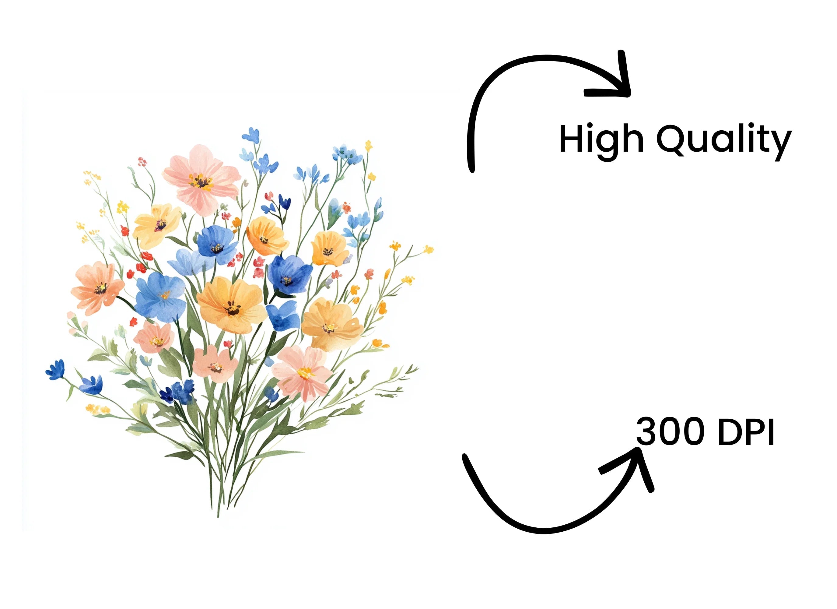 Wildflower Bouquets Clipart Bundle