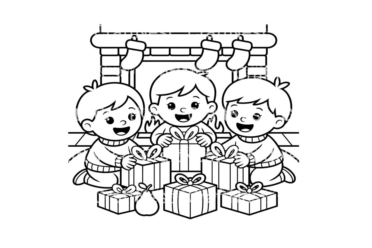 Christmas and Fruit Basket Coloring Books