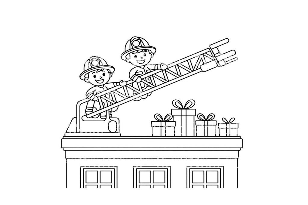 Firefighter Christmas Gift Coloring Books