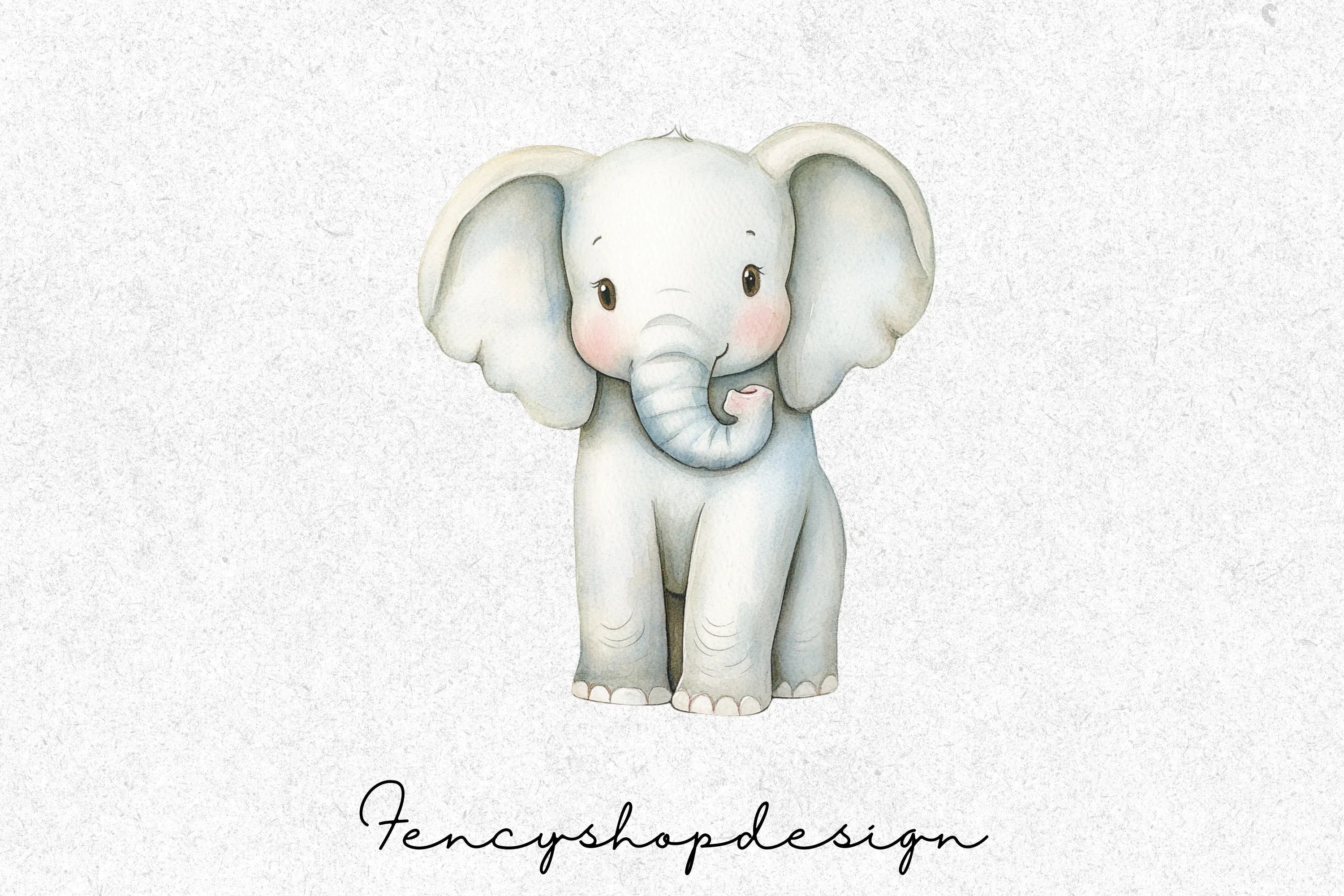 Cute Baby Elephant Clipart Bundle