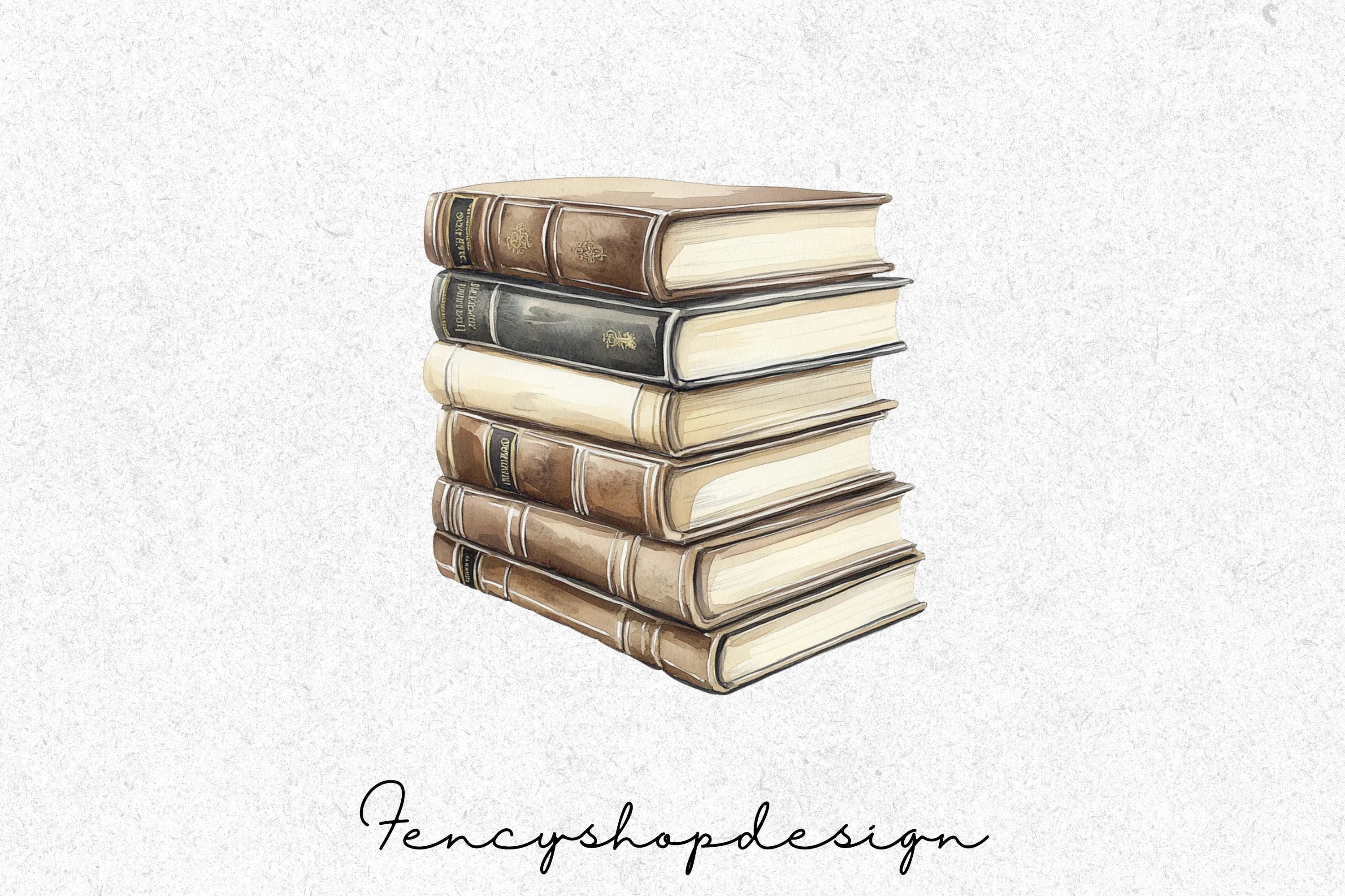 Vintage Book Stacks Clipart Bundle