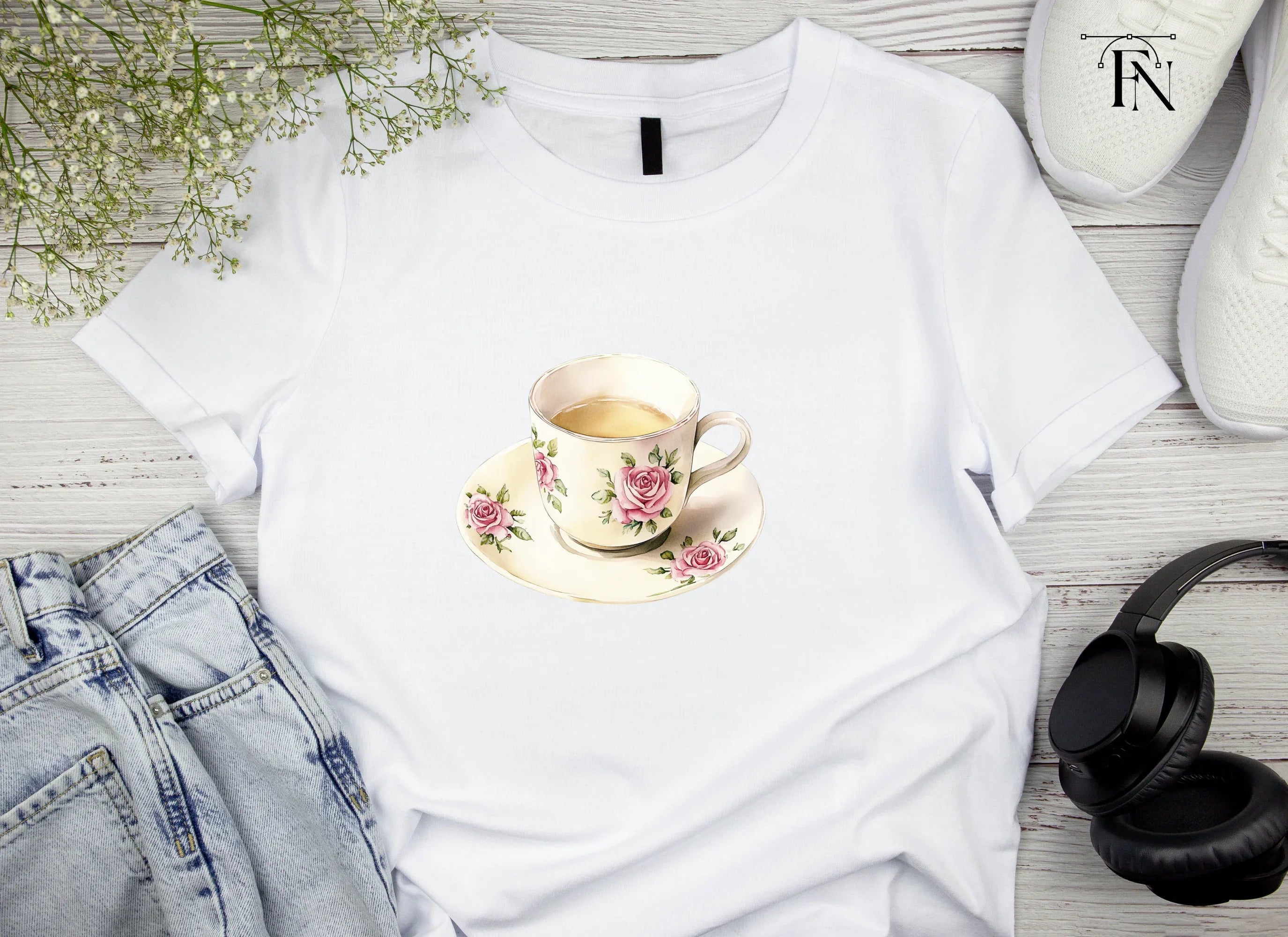 Vintage Floral Teacups Clipart Bundle