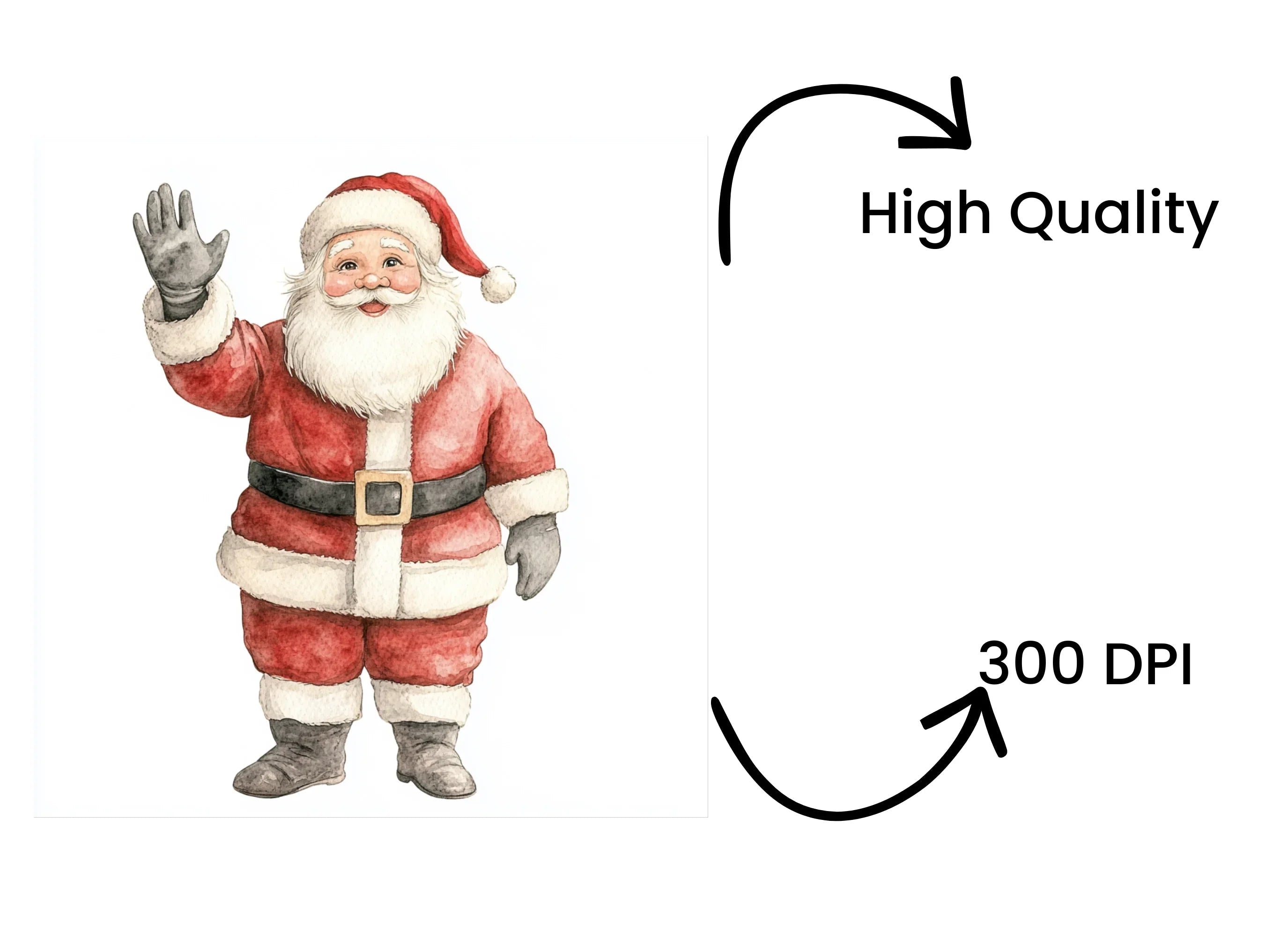 Waving Santa Claus Clipart Bundle