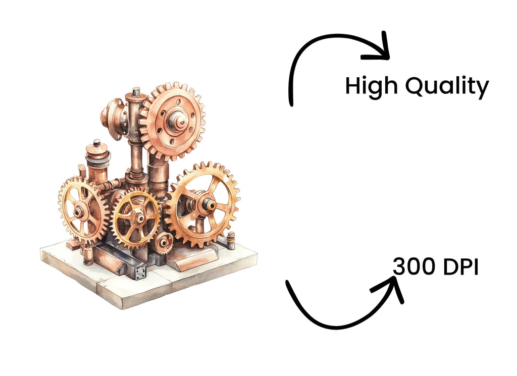 Steampunk Gears Machine Clipart Bundle