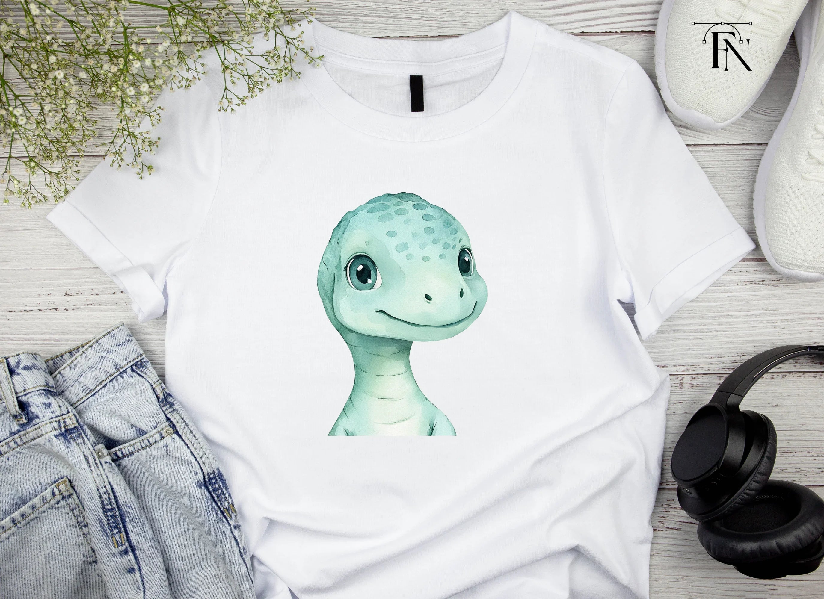 Adorable Baby Dinosaur Faces Clipart Bundle
