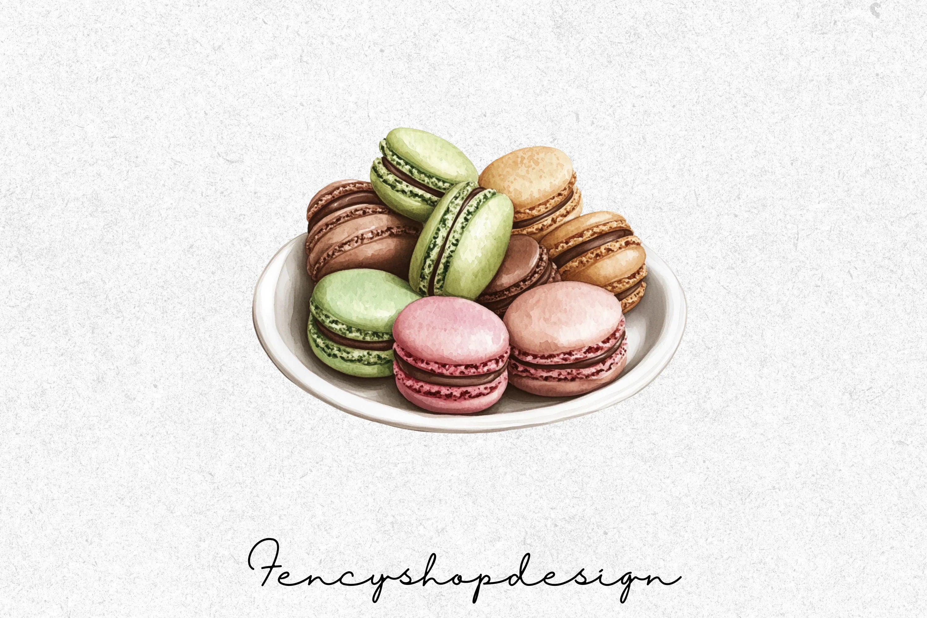 Macaron Dessert Clipart Bundle