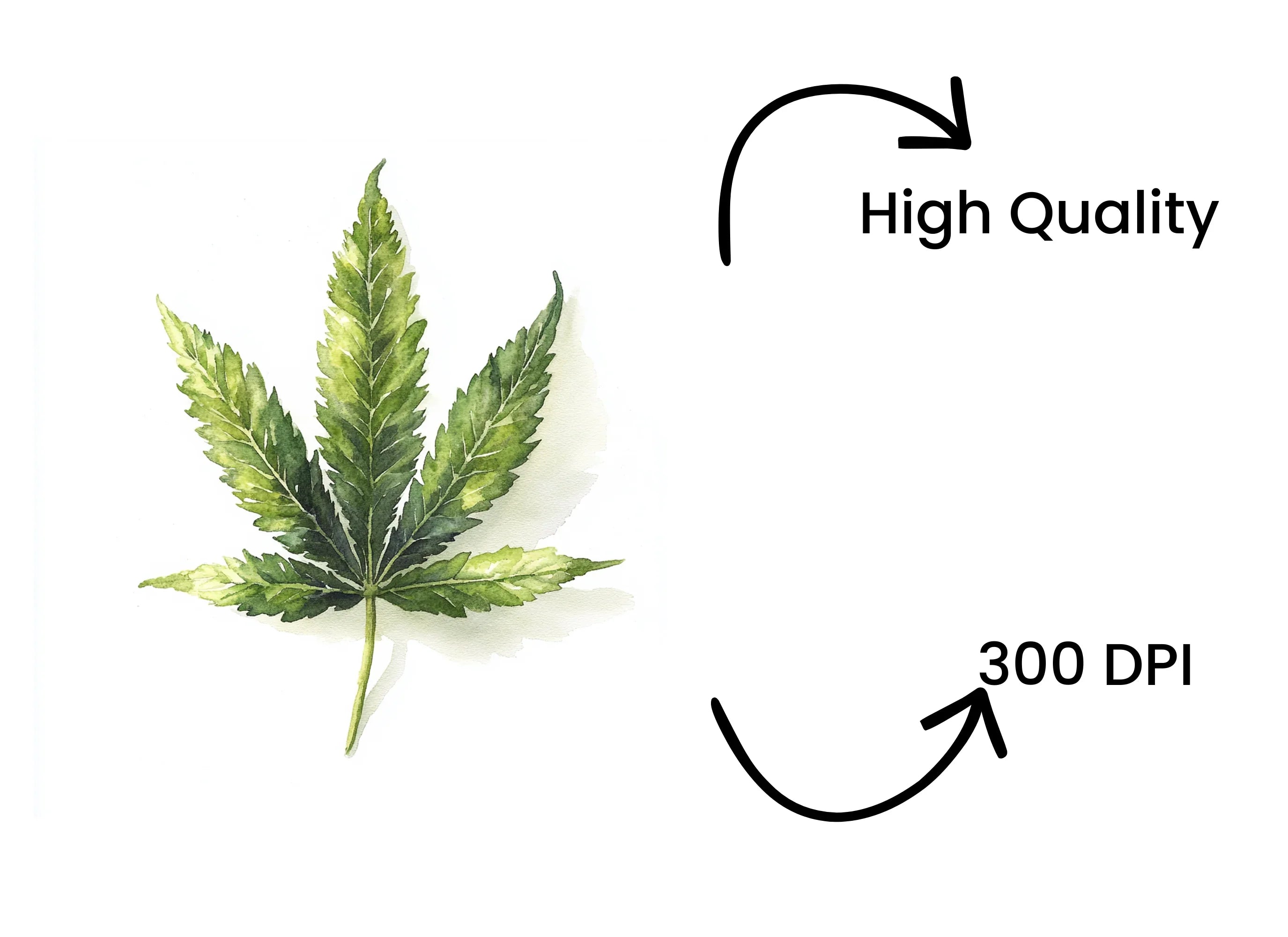 Green Marijuana Leaf Clipart Bundle