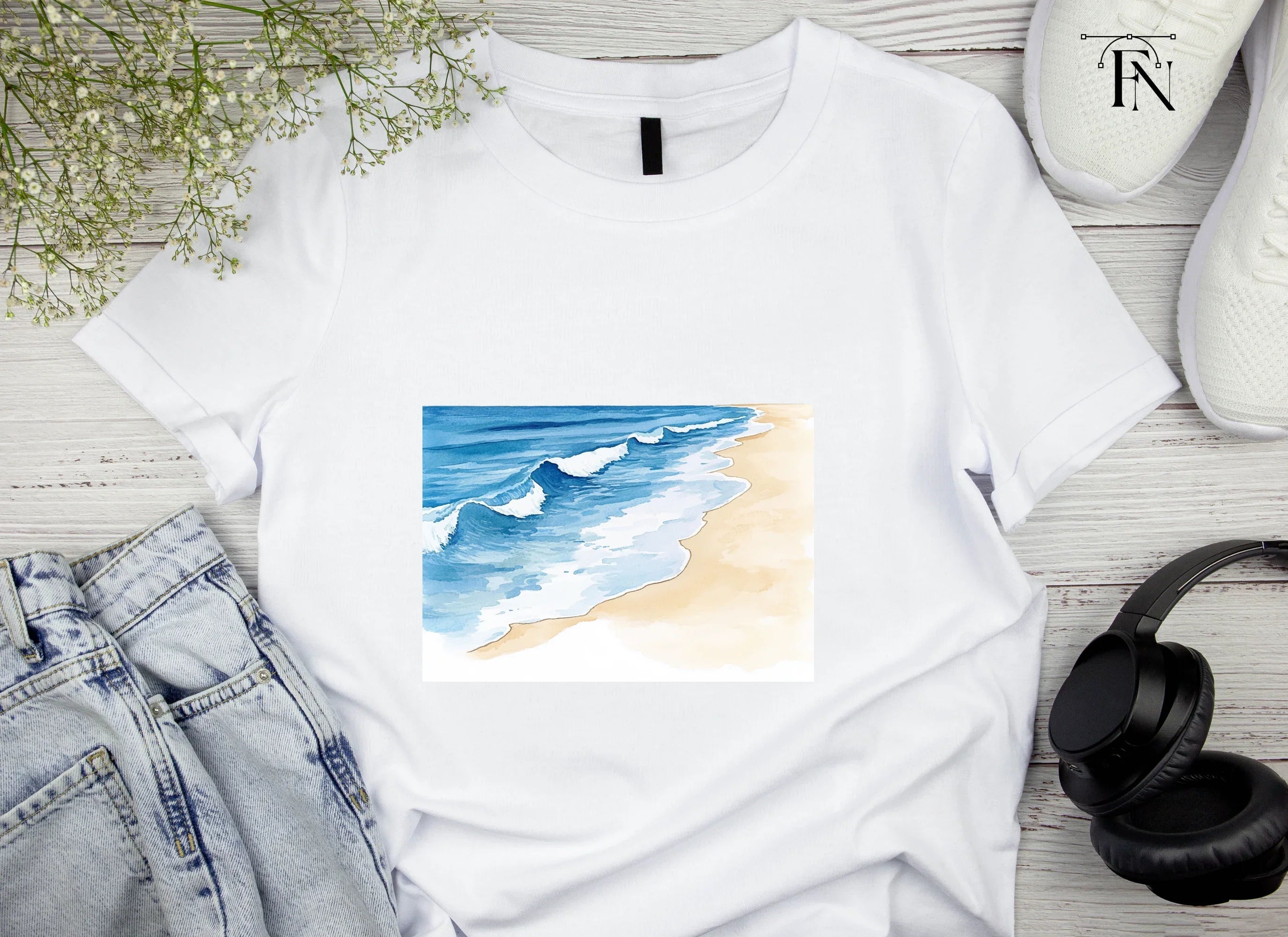 Ocean Waves Beach Clipart Bundle