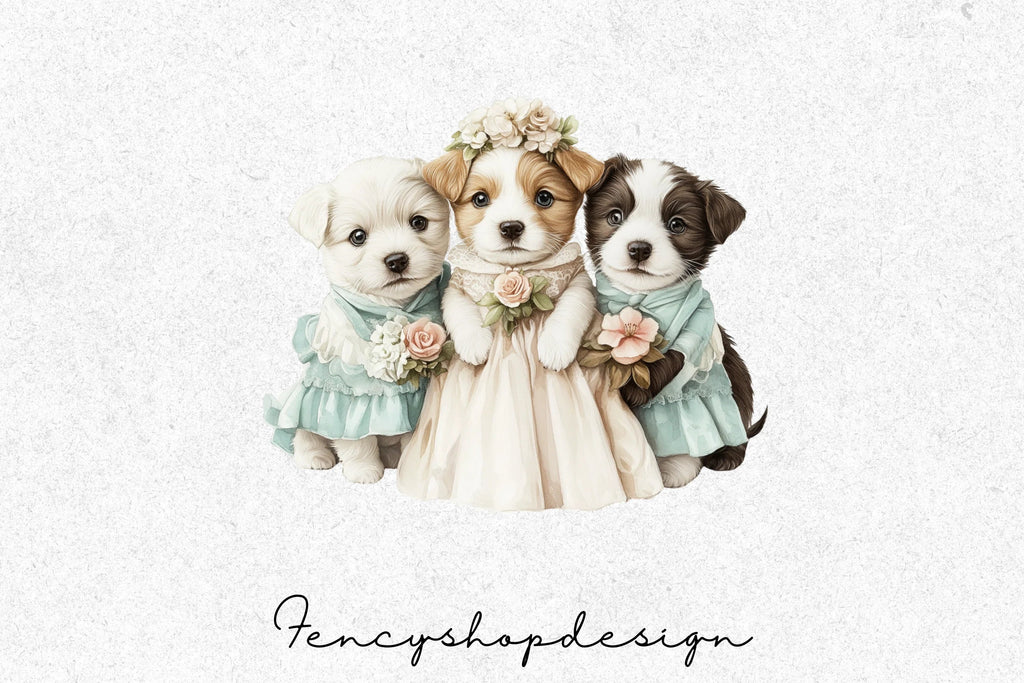 Adorable Dressed Dogs Clipart Bundle