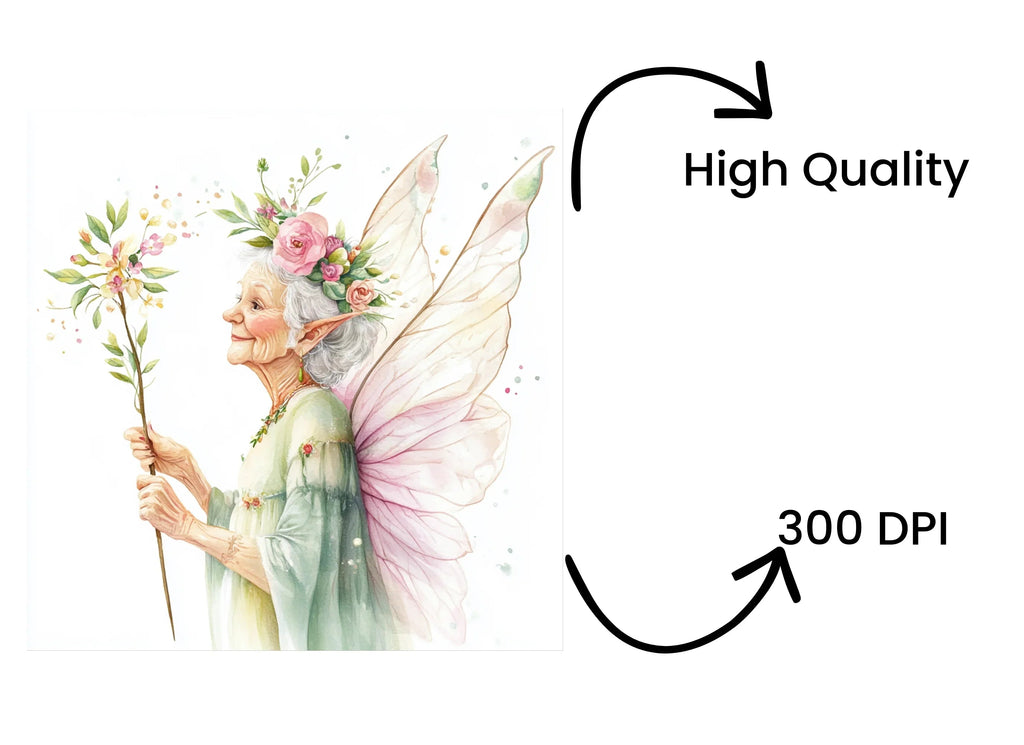Elderly Fairy Clipart Bundle