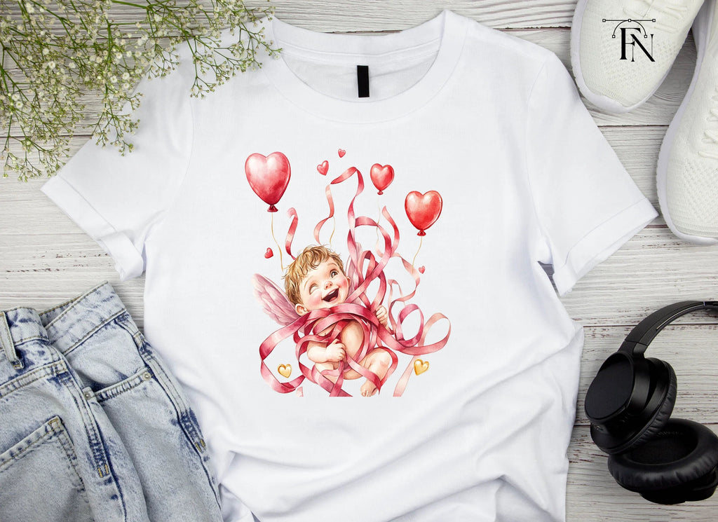 Playful Cupid with Ribbons Clipart Bundle