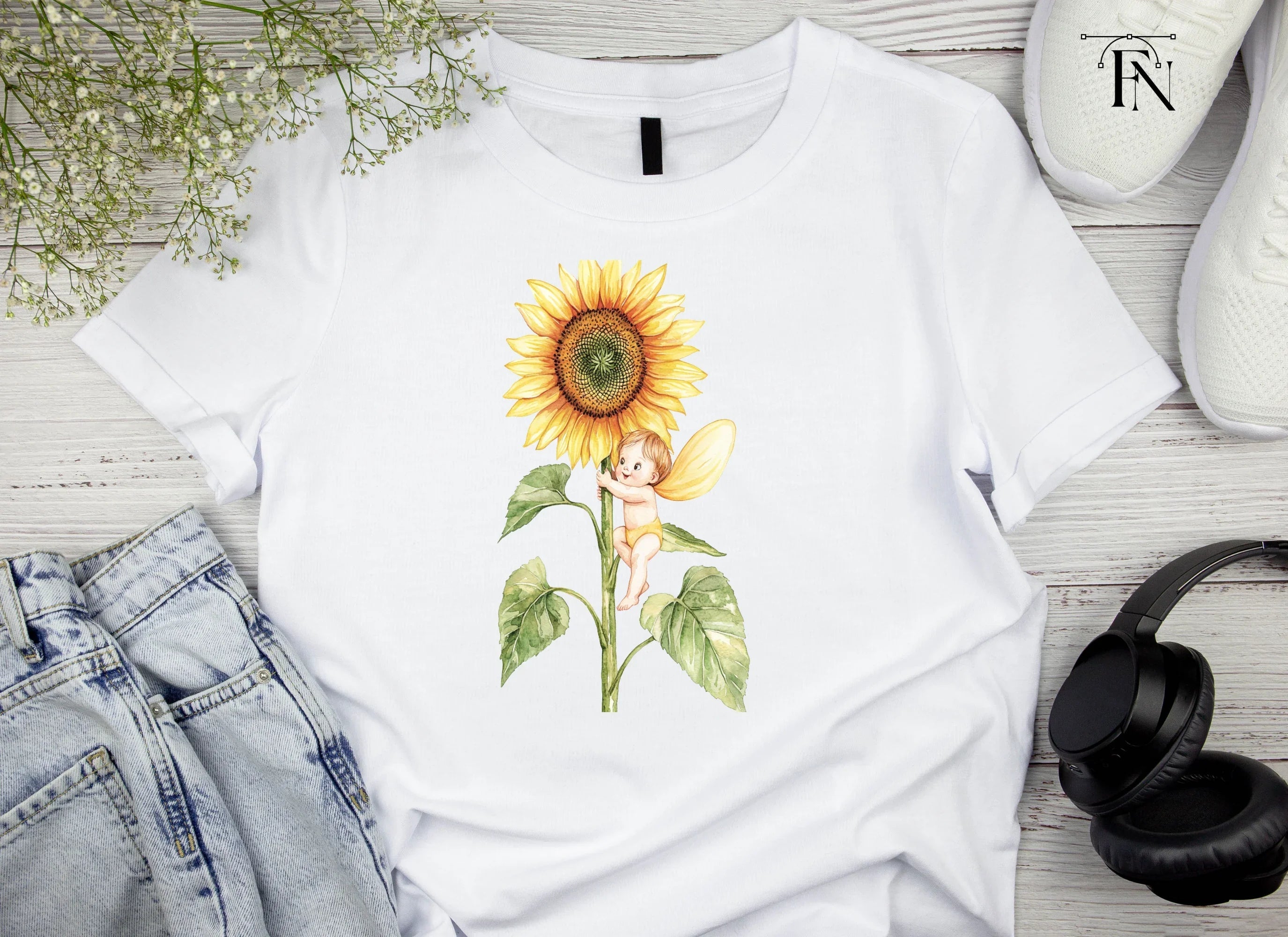 Sunflower Fairies Clipart Bundle
