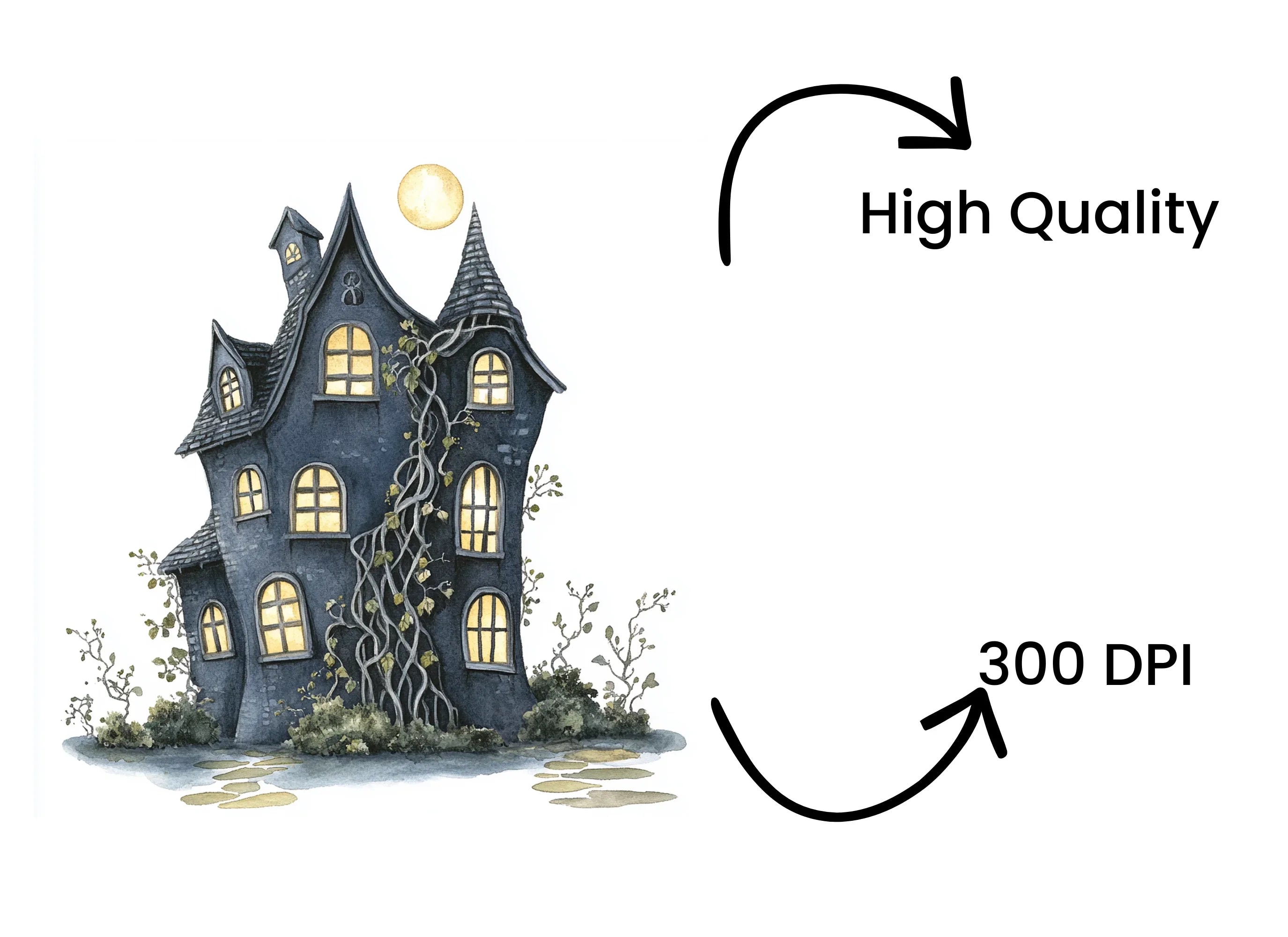 Mystical Haunted Mansion Clipart Bundle