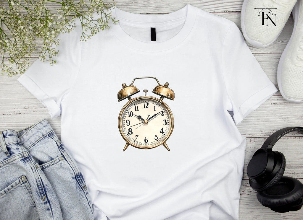 Vintage Gold Alarm Clock Clipart Bundle