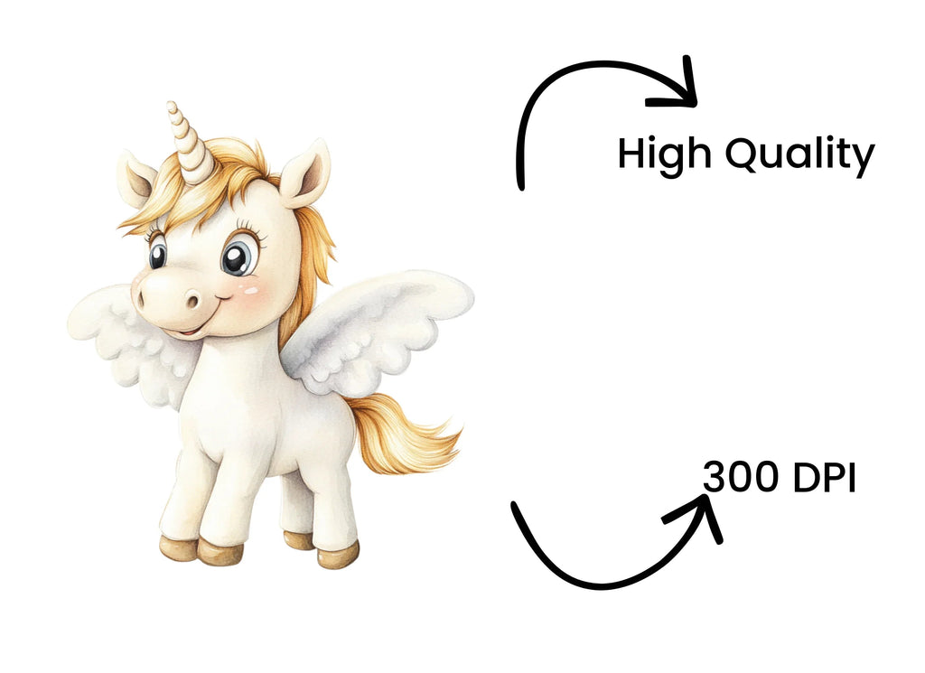 Adorable Unicorn Pegacorn Clipart Bundle